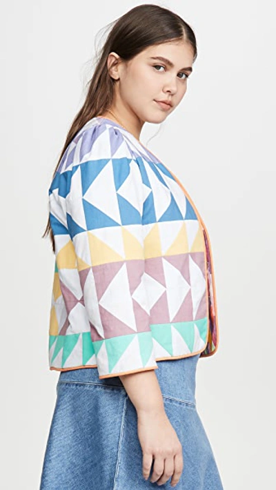 Shop Alix Of Bohemia Tropicana Quilt Jacket In White/multi