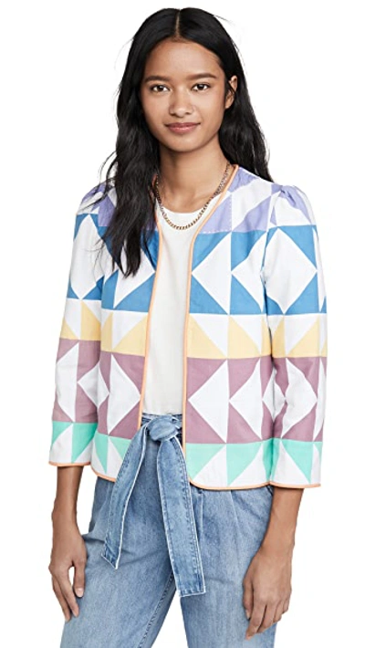 Shop Alix Of Bohemia Tropicana Quilt Jacket In White/multi