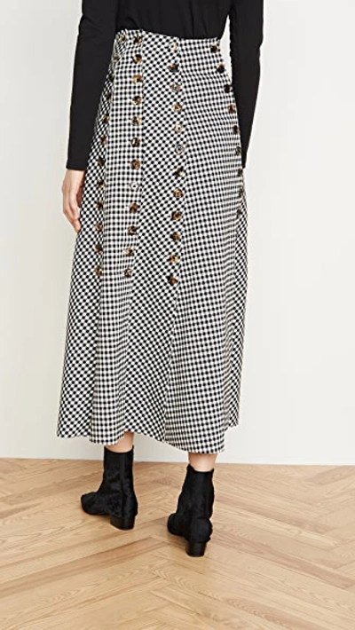 Shop A.w.a.k.e. Gingham Multi Panel Skirt In Black/white Check