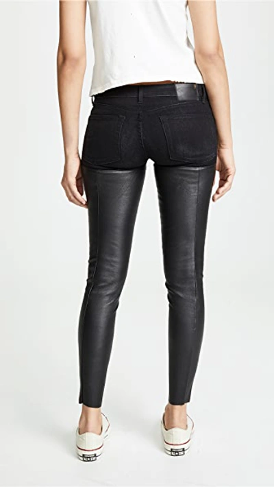 Shop R13 Leather Chaps Jeans In Black