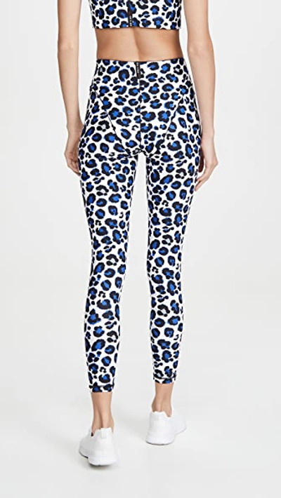 Shop Adam Selman Sport French Cut Leggings In Blue Leopard