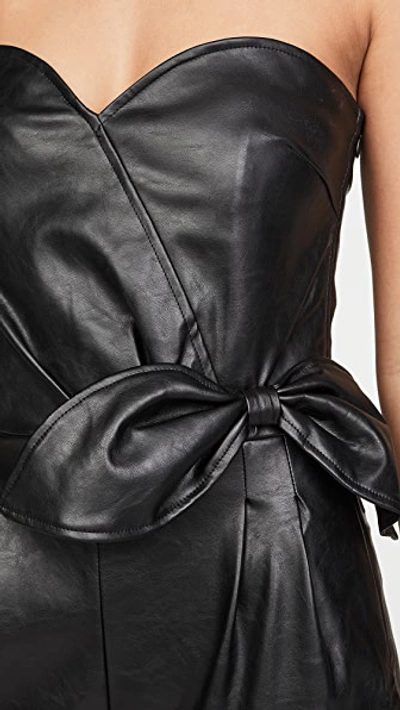 Shop Kendall + Kylie Bianca Vegan Leather Jumpsuit In Black