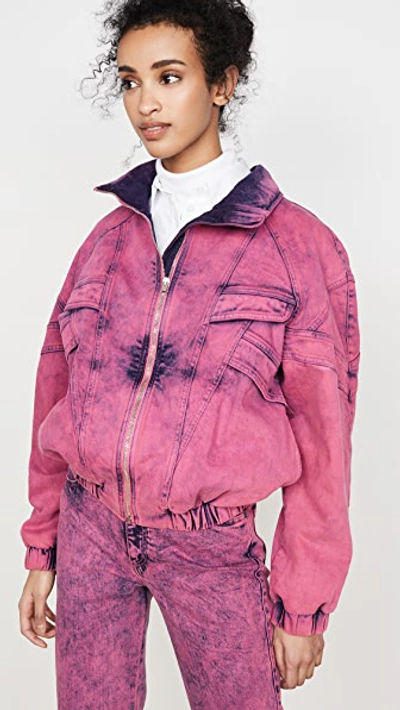 Shop Stella Mccartney Neon Pink Galaxi Jacket In Pink Galaxy