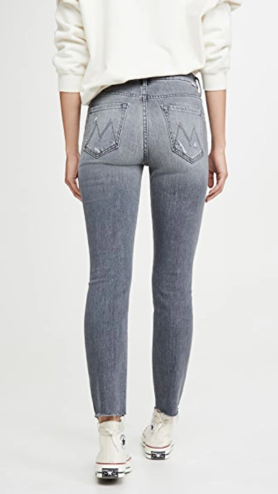 Shop Mother High Waisted Looker Ankle Nick Fray Jeans In Ace Of Spades