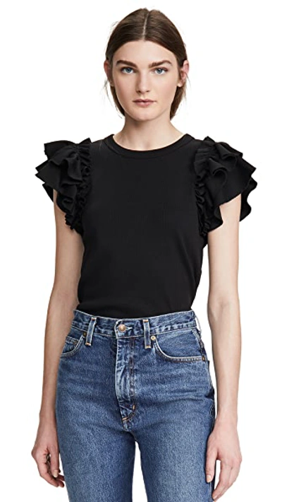 Shop Veronica Beard Jean Biscay Top In Black