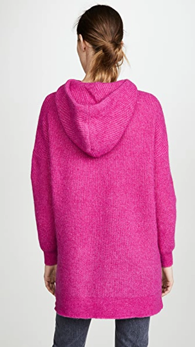 Shop Ganni Soft Wool Knit In Fuchsia Red