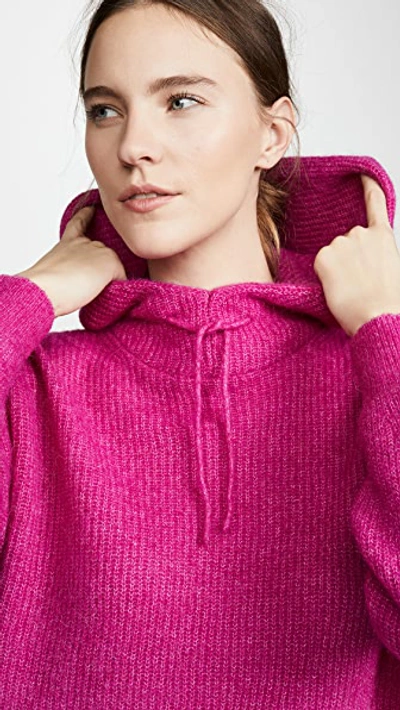 Shop Ganni Soft Wool Knit In Fuchsia Red
