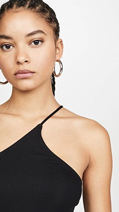 Shop Lna Ribbed One Shoulder Top In Black