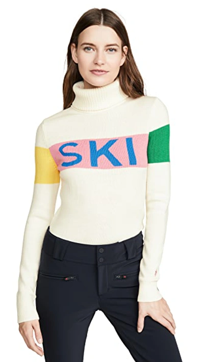 Shop Perfect Moment Ski Sweater Ii In Snow White/peach Pink Rainbow