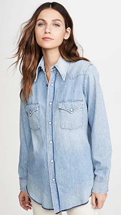 Shop Citizens Of Humanity Jules Slim Western Shirt In Sweet Thing