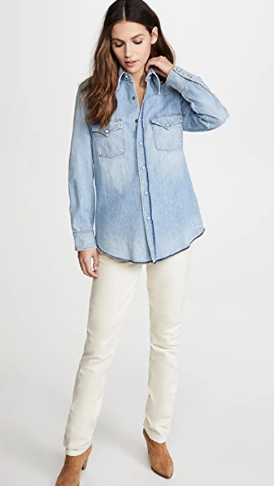Shop Citizens Of Humanity Jules Slim Western Shirt In Sweet Thing