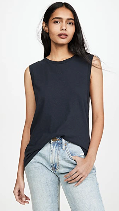 Shop Agolde Ameenah Sleeveless Tee In Nocturne
