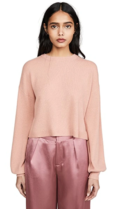 Shop Alice And Olivia Ansley Crop Cashmere Pullover In Rose Tan