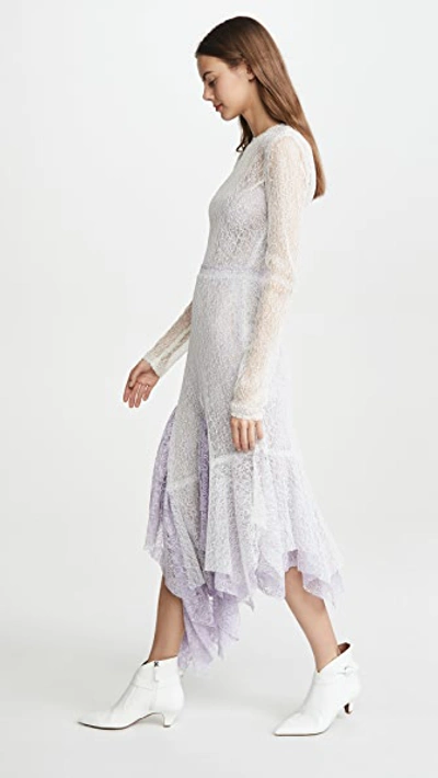 Shop Anais Jourden White Duo Lace Midi Dress In White Multi