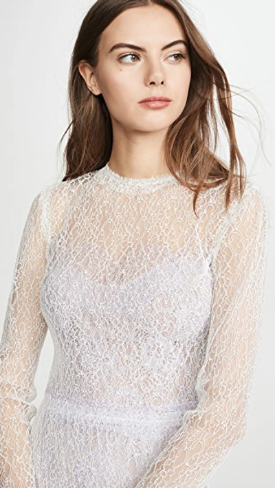 Shop Anais Jourden White Duo Lace Midi Dress In White Multi