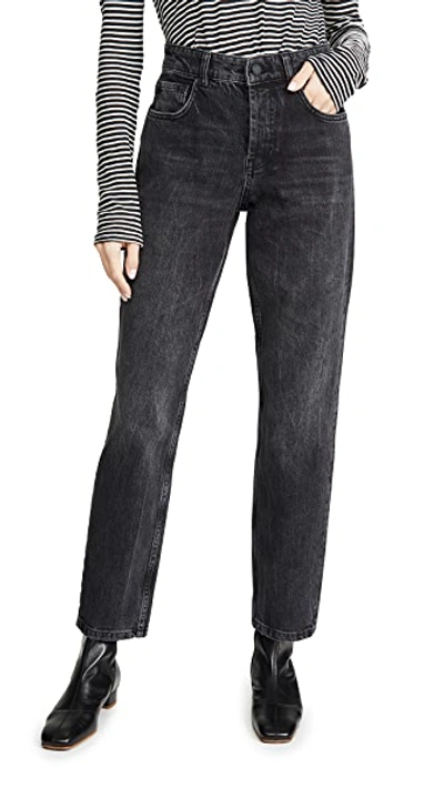 Shop Anine Bing Kate Jeans In Charcoal