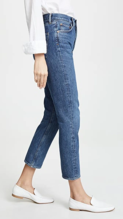Shop Agolde Riley High Rise Straight Crop Jeans In Air Blue