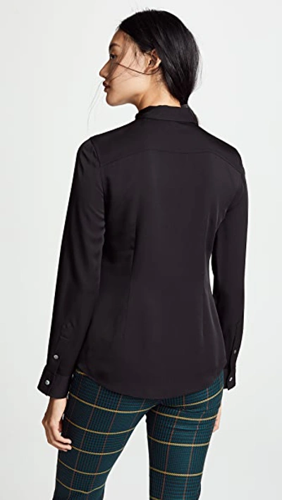 Shop Theory Tenia Silk Blouse In Black