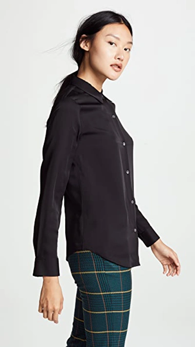 Shop Theory Tenia Silk Blouse In Black