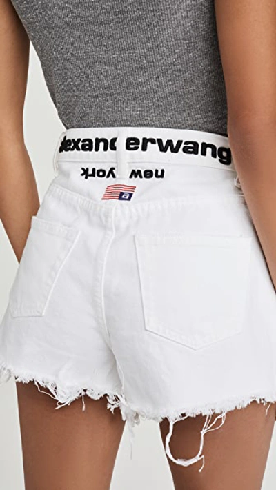 Shop Alexander Wang Runway Bite Flip Shorts In Stay White