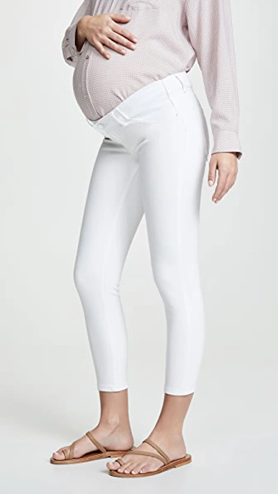 Shop Dl1961 1961 Florence Cropped Skinny Maternity Jeans In Porcelain