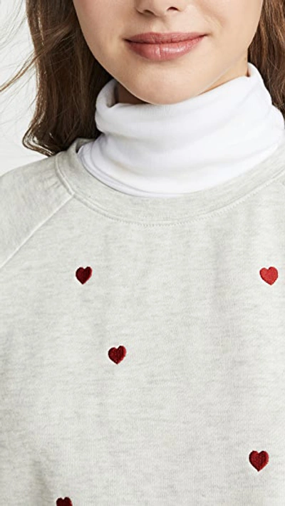 Shop South Parade Rocky Mini Heart Sweatshirt In Light Heather Grey