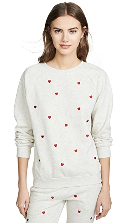 Shop South Parade Rocky Mini Heart Sweatshirt In Light Heather Grey