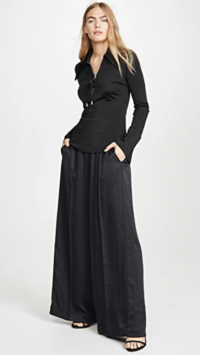 Shop Alexander Wang T Wash & Go Wide Leg Pants In Black