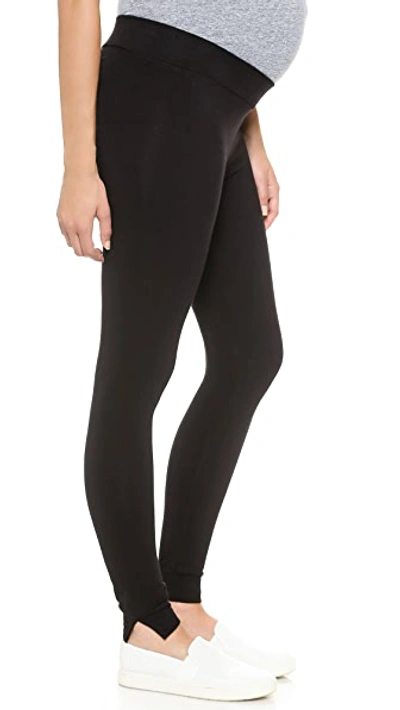 Shop Monrow Maternity Yoga Leggings In Black