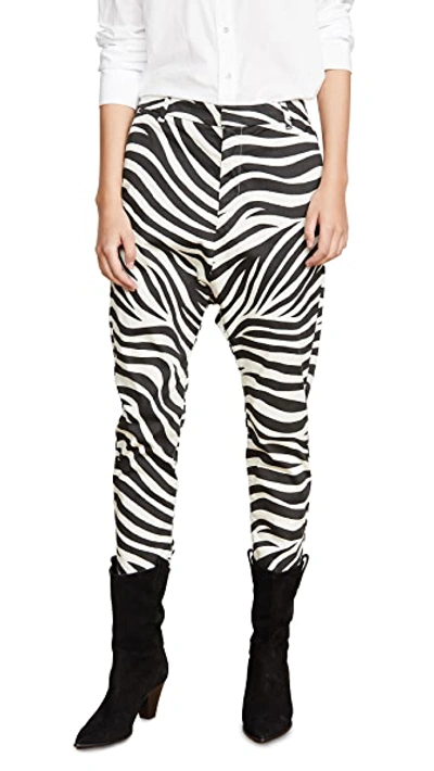 Shop Nili Lotan Paris Pants In Bone Tiger Print