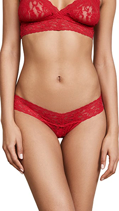 Shop Hanky Panky Petite Signature Lace Low Rise Thong In Red