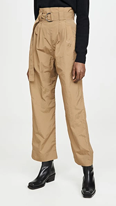 Shop Ganni Tech Pants In Ermine