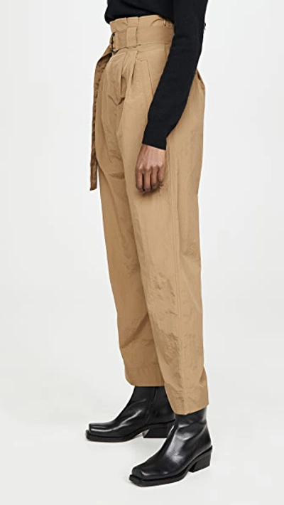 Shop Ganni Tech Pants In Ermine