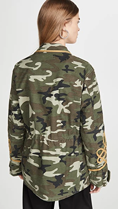 Shop Nili Lotan Wren Band Jacket In Green Camouflage Print