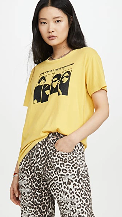 R13 Velvet Underground Group Shot Boy Tee In Yellow ModeSens