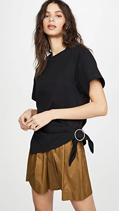 Shop 3.1 Phillip Lim / フィリップ リム Short Sleeve T-shirt With Gathered Ring In Black