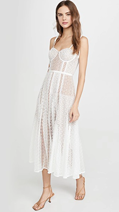 Shop Self-portrait Lace Panel Midi Dress