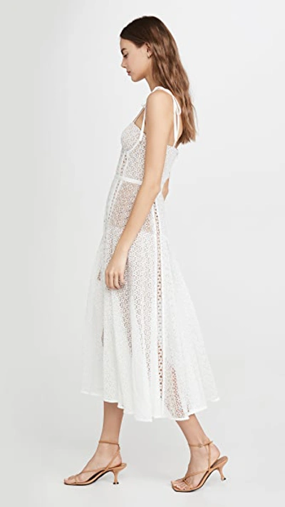 Shop Self-portrait Lace Panel Midi Dress