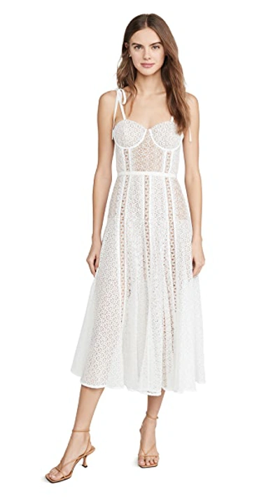 Shop Self-portrait Lace Panel Midi Dress