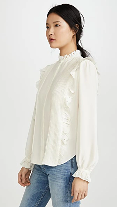 Shop Joie Cheayanne Blouse In Porcelain