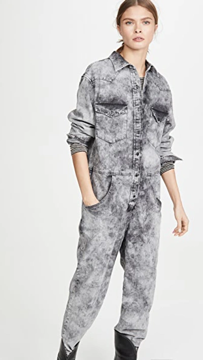 Shop Isabel Marant Étoile Idesia Jumpsuit In Faded Black