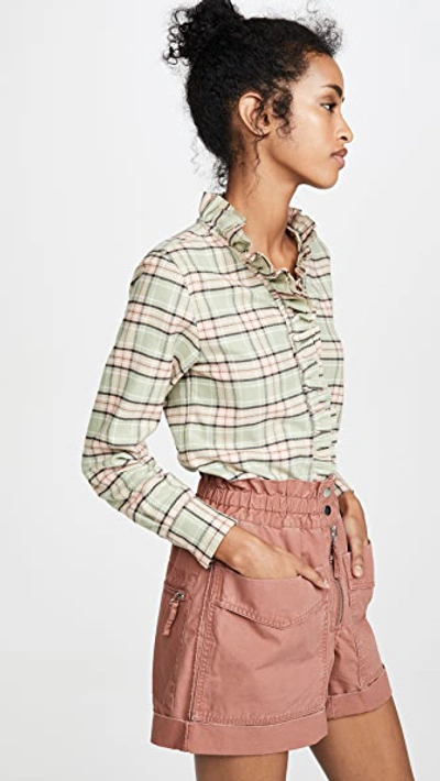 Shop Isabel Marant Étoile Awendy Button Down In Almond/pink