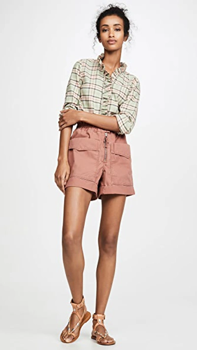 Shop Isabel Marant Étoile Awendy Button Down In Almond/pink
