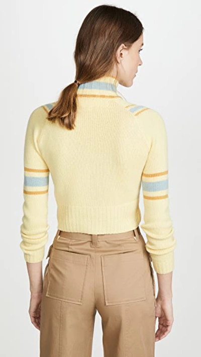 Shop Baon Cropped Zip Cashmere Pullover In Oatmeal