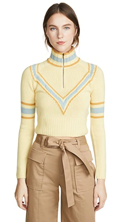 Shop Baon Cropped Zip Cashmere Pullover In Oatmeal