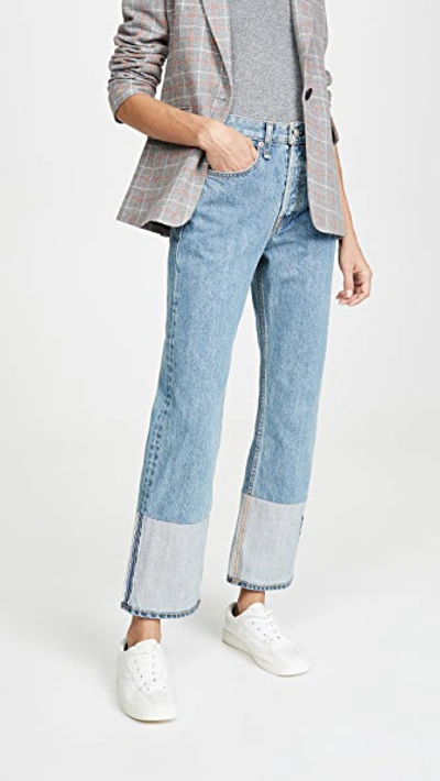 Shop Rag & Bone Maya High Rise Ankle Straight Jeans In Del Ray
