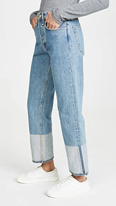 Shop Rag & Bone Maya High Rise Ankle Straight Jeans In Del Ray