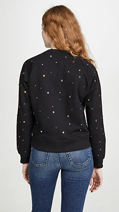 Shop Monogram Rainbow Rhinestone Sweatshirt In Black