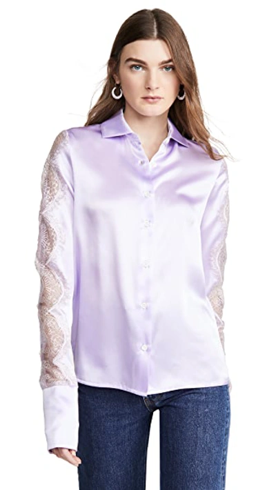 Lilac Silk Satin Shirt