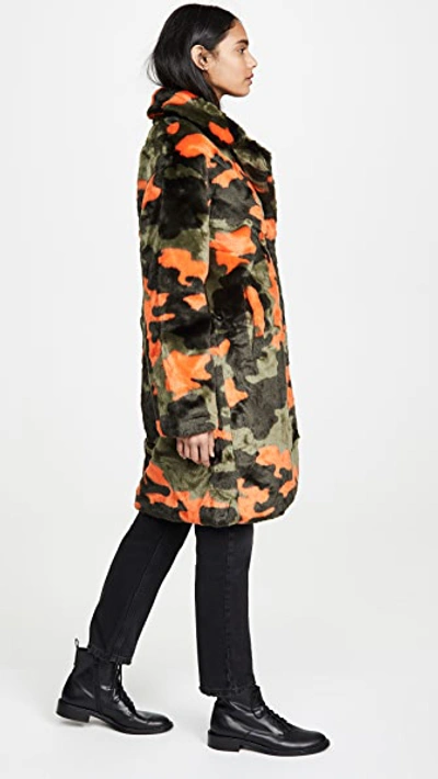 Shop Apparis Jahaira Faux Fur Coat In Multicolor Camouflage